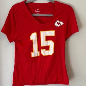 Fanatics Red V-Neck T-Shirt with Number 15